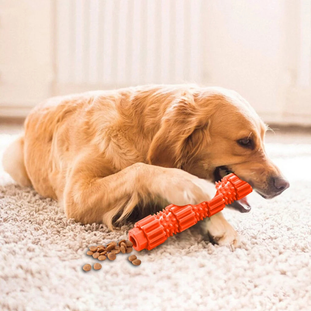 Dog Chew Toys for Aggressive Chewers,Treat Dog Dispensing Slow Feeder Durable Rubber Teeth Cleaning Tough Dog Puzzle Toys,Interactive Squeaky Dog Toy for Small/Medium Dogs"